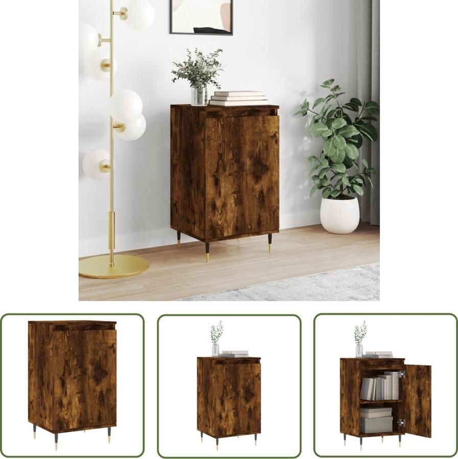 VidaXL The Living Store Dressoir 40x35x70 cm bewerkt hout gerookt eikenkleurig Dressoir Meubels Houten Dressoir Vintage Dressoir Landelijk Dressoir