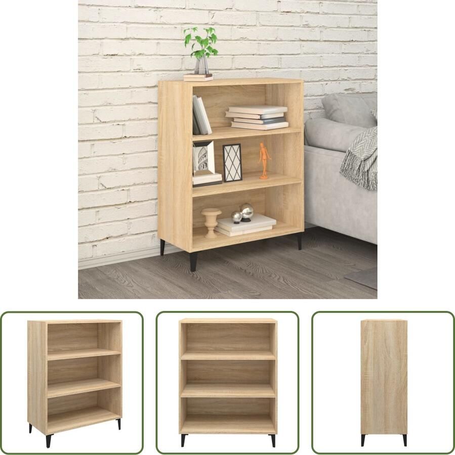 VidaXL The Living Store Dressoir Classic Hout 69.5 x 32.5 x 90 cm Sonoma Eiken