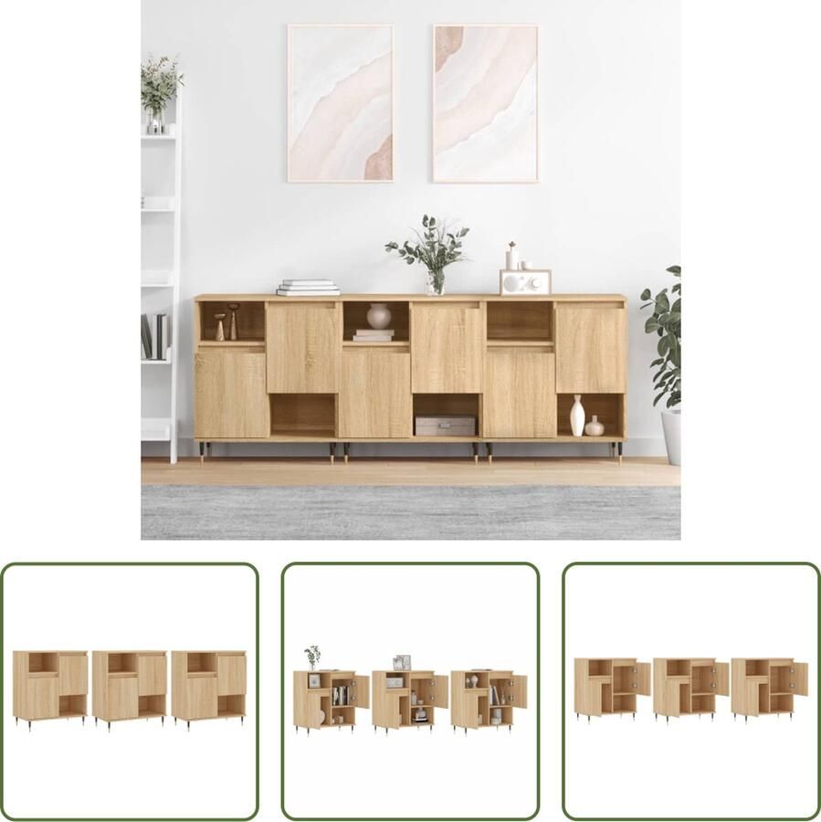 VidaXL The Living Store Dressoir Classic Meubels 180 x 35 x 70 cm Sonoma eiken