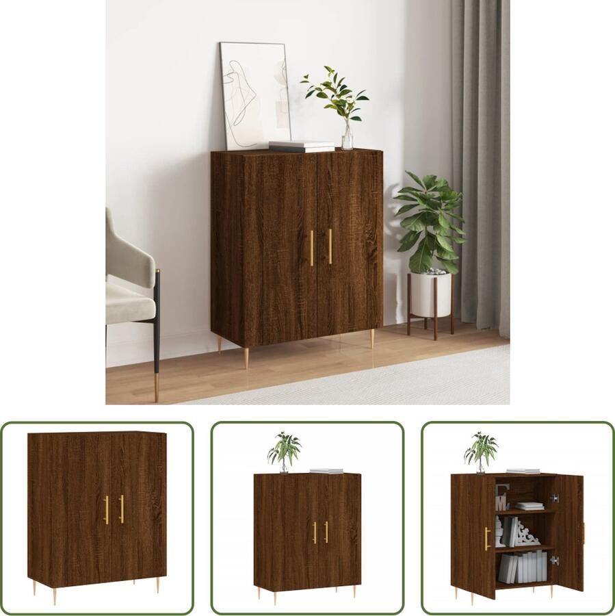 VidaXL The Living Store Dressoir Klassiek Bewerkt hout en metaal 69.5 x 34 x 90 cm Bruineiken