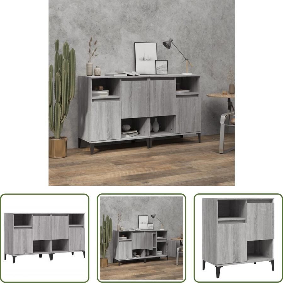 VidaXL The Living Store Dressoir Klassiek Kast 60x35x70 cm Grijs Sonoma Eiken