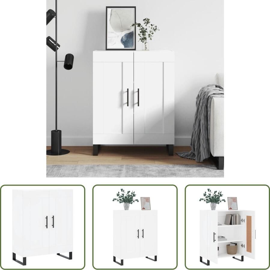 VidaXL The Living Store Dressoir Klassiek s Meubel 69.5 x 34 x 90 cm Wit