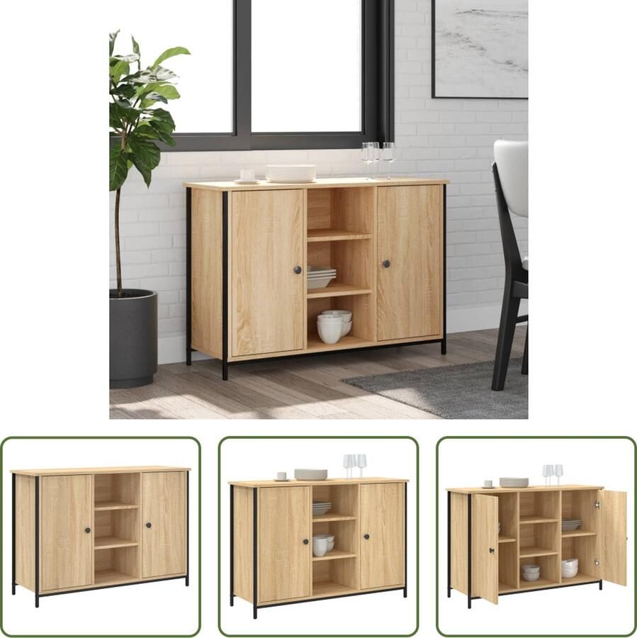 VidaXL The Living Store Dressoir Sonoma Eiken 100 x 35 x 70 cm Duurzaam materiaal Voldoende opbergruimte