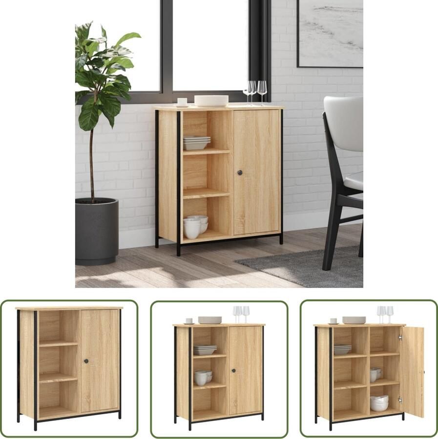 VidaXL The Living Store Dressoir Sonoma eiken 70 x 30 x 80 cm Verstelbare poten