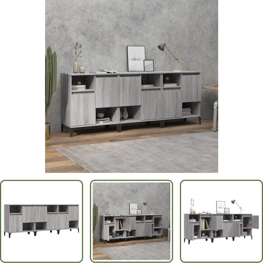 VidaXL The Living Store Dressoir Vintage Grijs Sonoma Eiken 60 x 35 x 70 cm