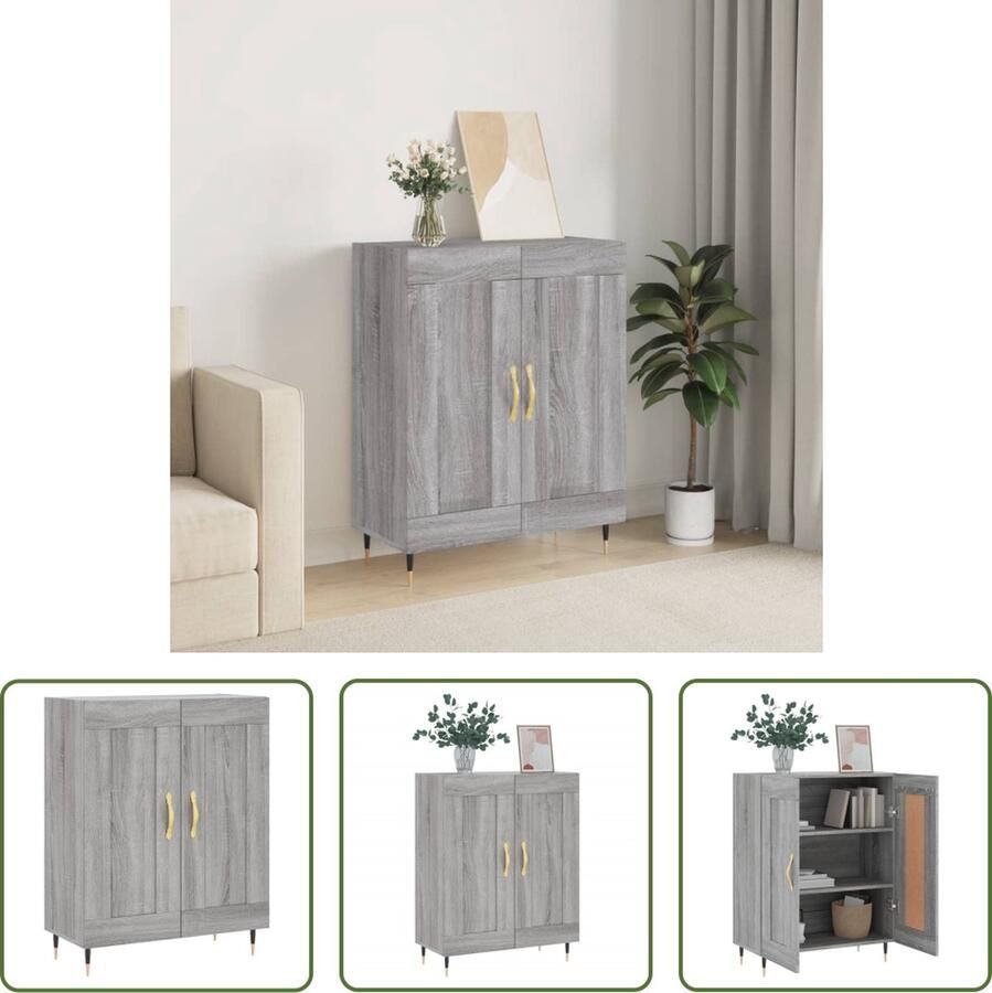 VidaXL The Living Store Dressoir Vintage Grijs Sonoma Eiken 69.5 x 34 x 90 cm