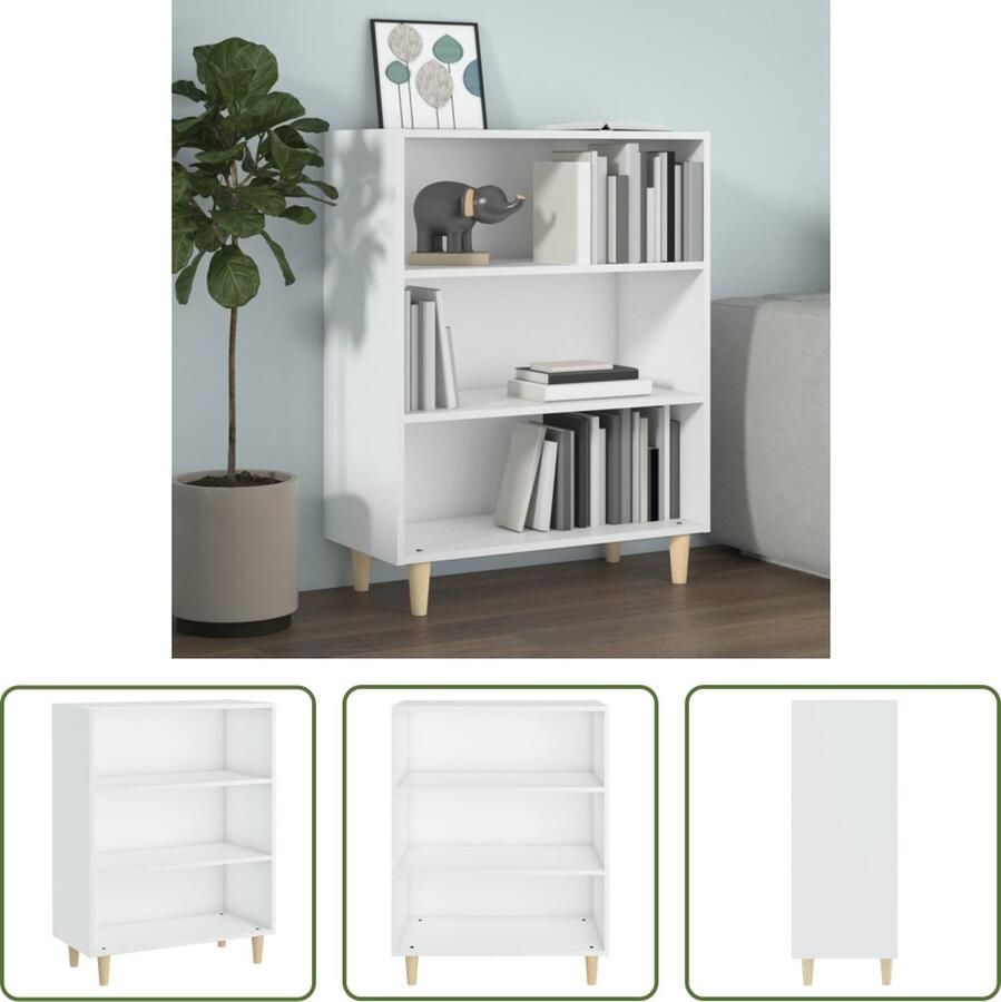 VidaXL The Living Store Dressoirs Classic Opbergruimte 69.5 x 32.5 x 90 cm Wit