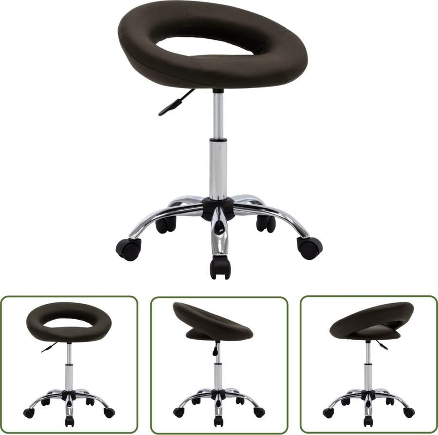 VidaXL The Living Store Eetkamerstoel draaibaar kunstleer bruin Draaibare Eetkamerstoel Kunstleer Bruine Eetkamerstoel Moderne Eetkamerstoel Comfortabele Eetkamerstoel