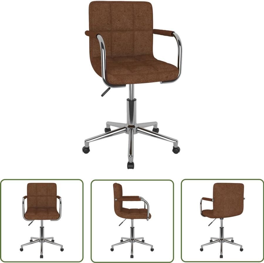 VidaXL The Living Store Eetkamerstoel draaibaar stof bruin Eettafelstoel Eetkamerstoel Draaibare Stoel Velours Stoel Bruine Stoel