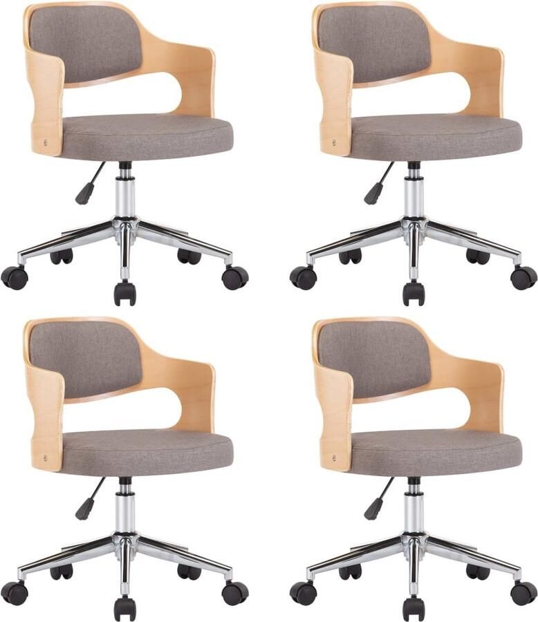 VidaXL The Living Store Eetkamerstoel V-989 Set van 4 47.5 x 53 cm Taupe