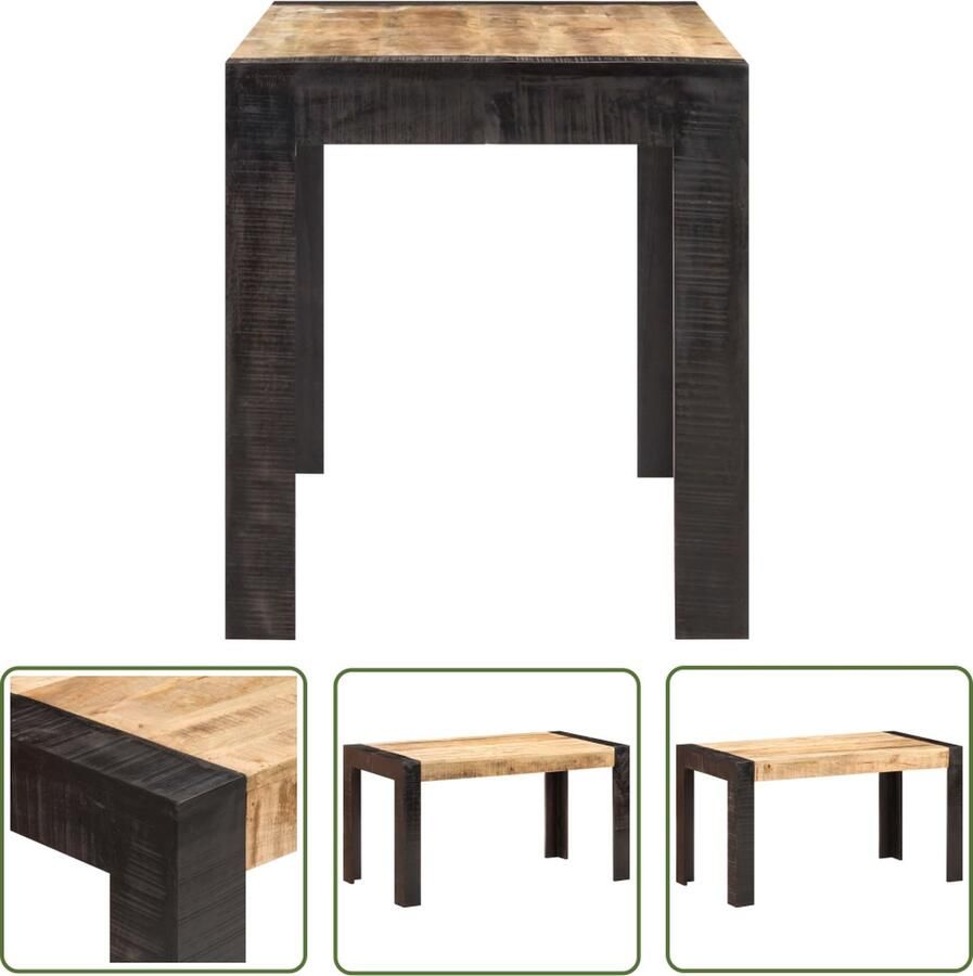 VidaXL The Living Store Eettafel Industriële Stijl Hout 140x70x76 cm Massief Ruw Mangohout - Foto 2