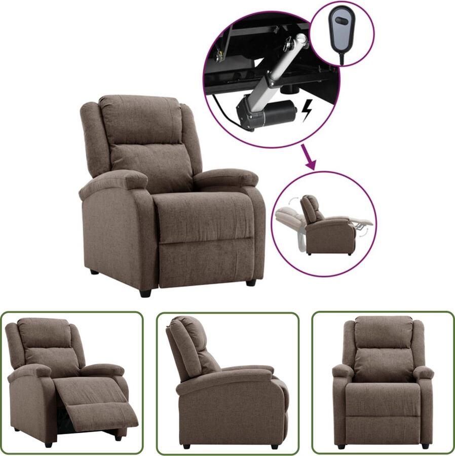 VidaXL The Living Store Elektrisch Verstelbare Stoel Comfort Stoel 70x93x98 cm Taupe - Foto 2
