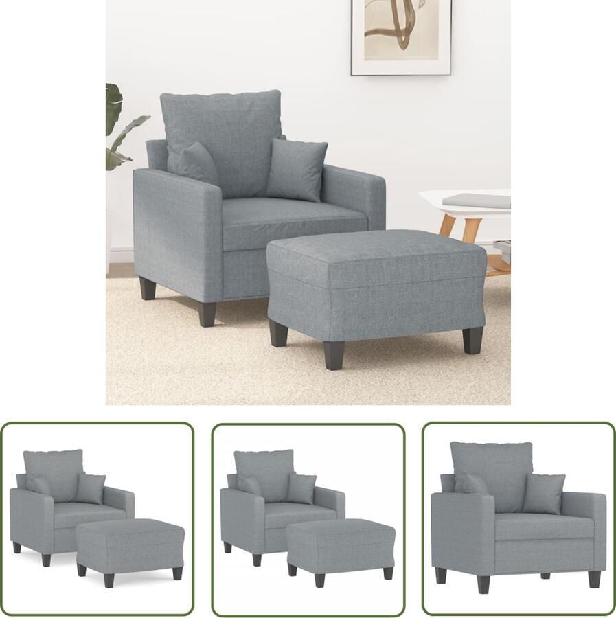 VidaXL The Living Store Fauteuil 78 x 77 x 80 cm Lichtgrijs