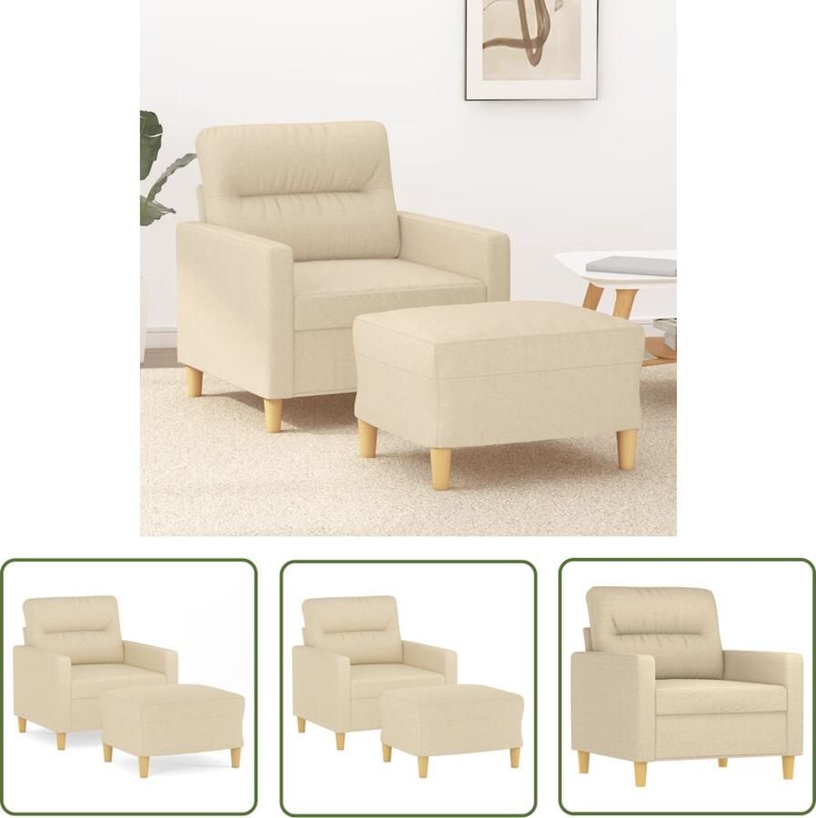 VidaXL The Living Store Fauteuil Armstoel 78x77x80 cm Crème