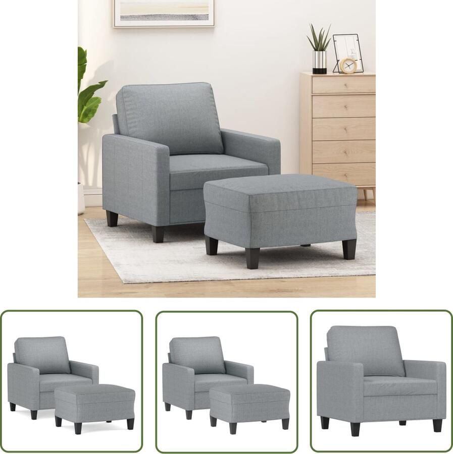 VidaXL The Living Store Fauteuil Comfort Lichtgrijs 78x77x80 cm Duurzame stof