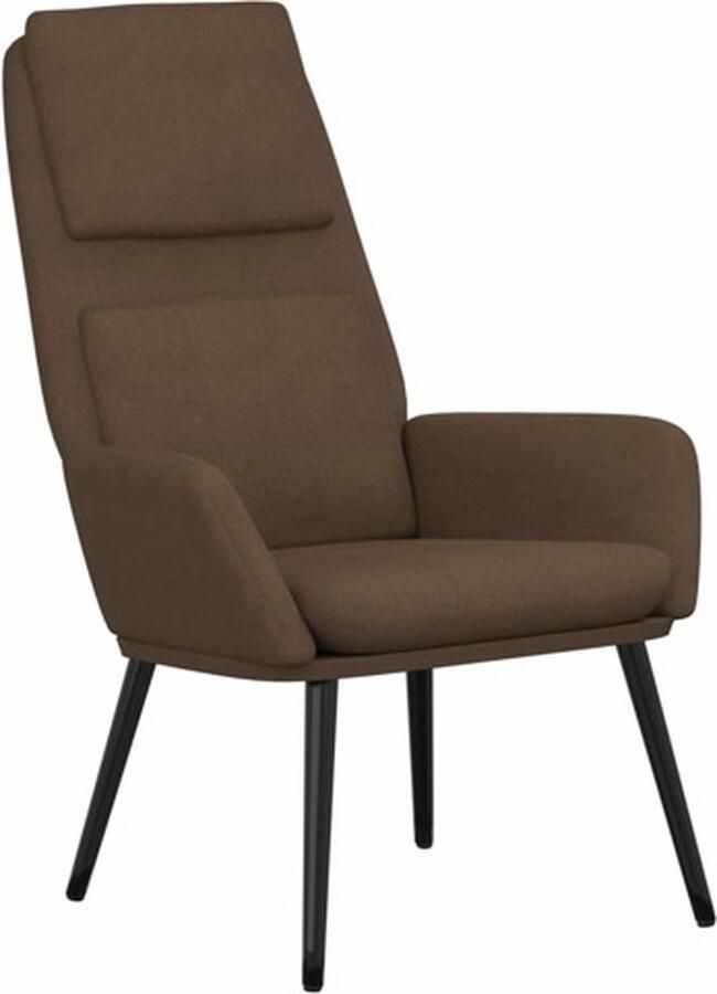 VidaXL The Living Store Fauteuil Relaxstoel Bruin 70 x 77 x 98 cm Dik gevoerd Zacht aanvoelende stof