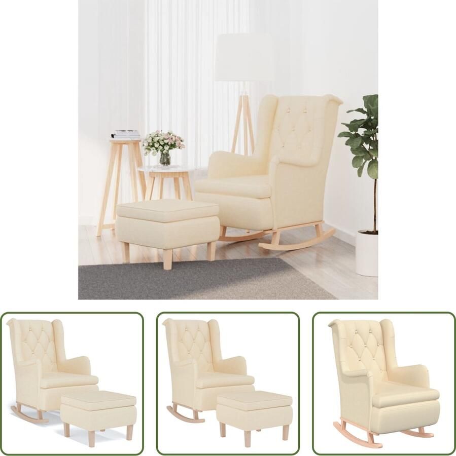 VidaXL The Living Store Fauteuil Stoelen 65x91x100 cm Crème - Foto 2