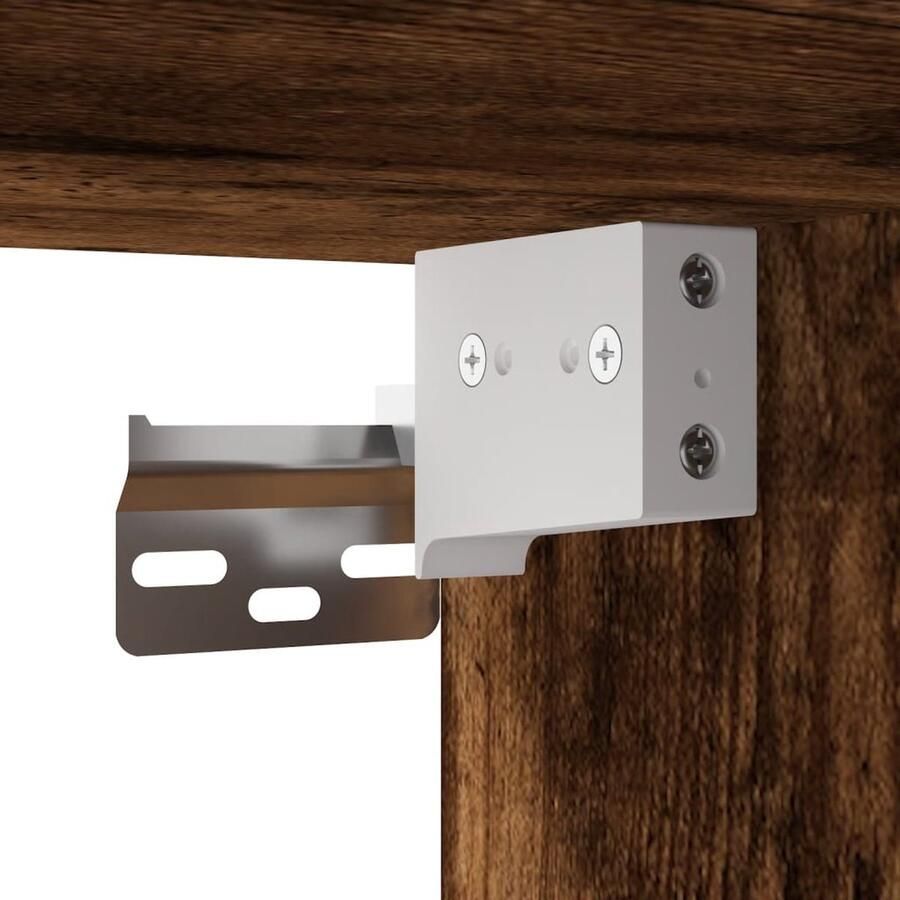 VidaXL The Living Store Hoge kast 69 5x34x180 cm bewerkt hout gerookt eikenkleurig Hoge Kast Houten Kast Opbergkast Dressoir