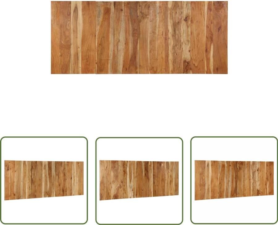 VidaXL The Living Store Hoofdbord 200 cm massief acaciahout Hoofdbord Beddecoratie Industrieel Design Houten Hoofdbord Acacia Hout