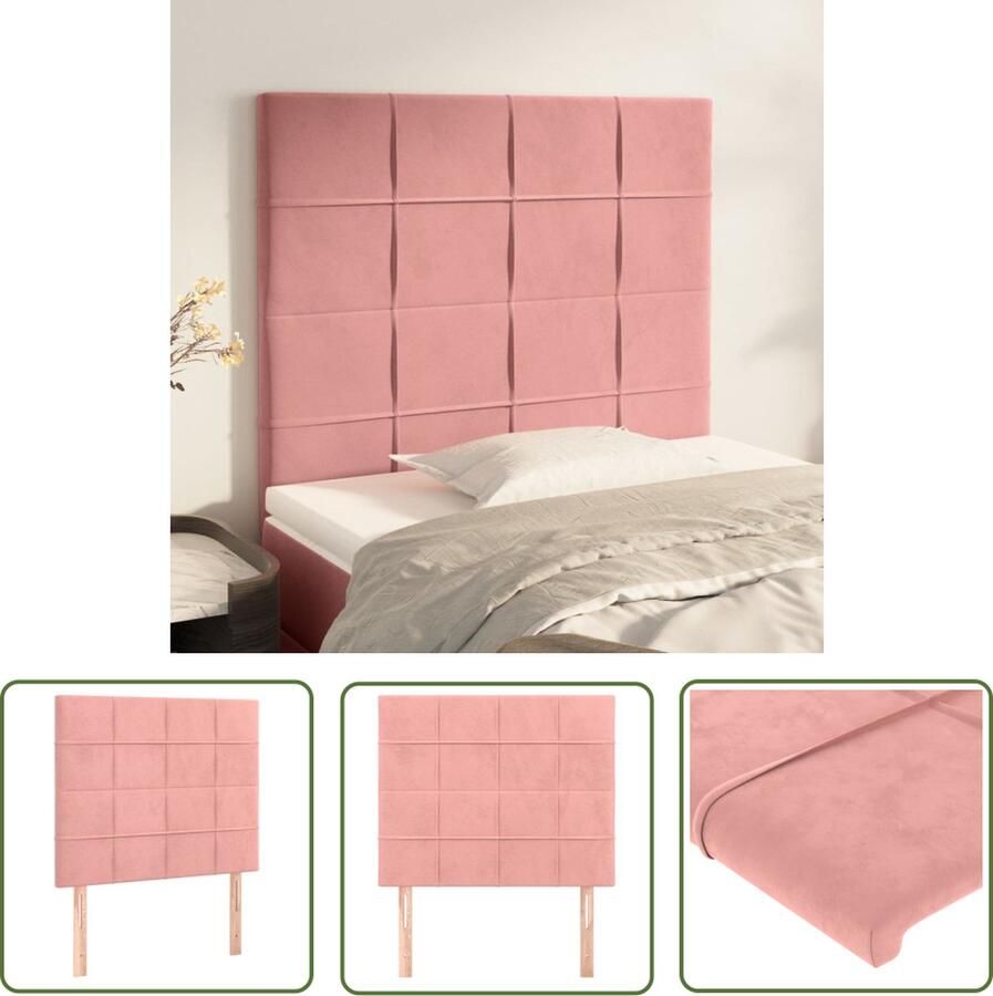 VidaXL The Living Store Hoofdbord Bedaccessoires 90x5cm Roze