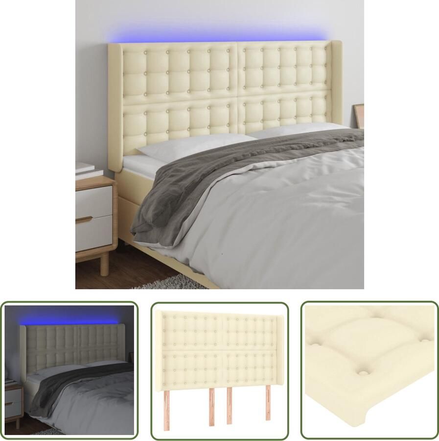 VidaXL The Living Store Hoofdbord Classic LED 147x16x118 128 cm Verstelbaar