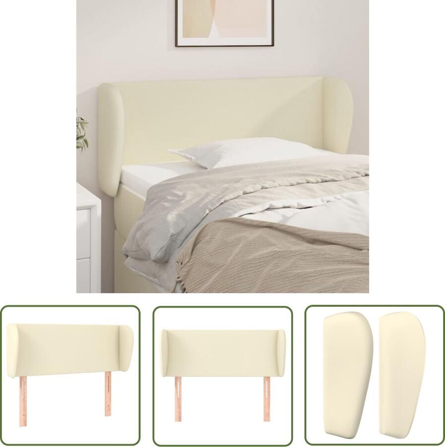The Living Store Hoofdeind Hoogwaardig Kunstleren Hoofdbord 103 x 23 x 78 88 cm Crème Verstelbare Hoogte Hoofd Bord Hoofdbord Bedding Slaapkamers Kamerdecoratie - Foto 2