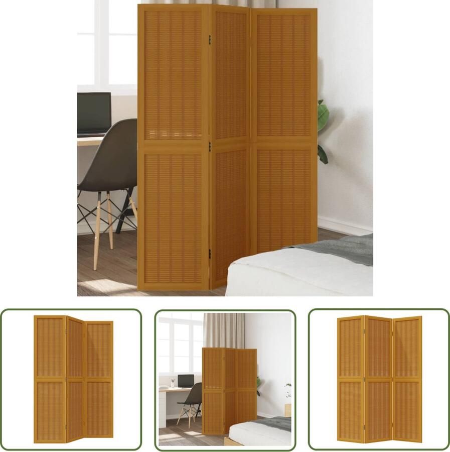 VidaXL The Living Store Kamerscherm Bamboe 105-110 x 160 cm Stabiel Paulowniahout Frame