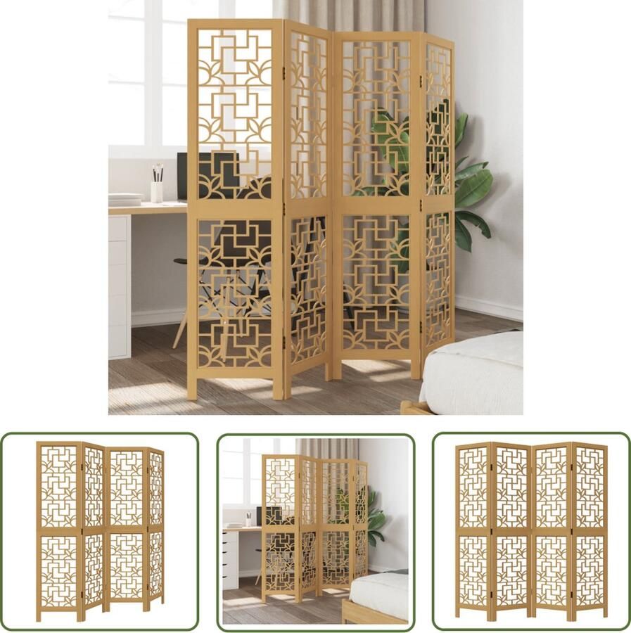VidaXL The Living Store Kamerscherm Paulowniahout 140-145 x 160 cm Multifunctioneel