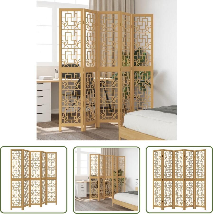 VidaXL The Living Store Kamerscherm Siena Houten Scheidingswand 175-180 x 200 cm Bruin