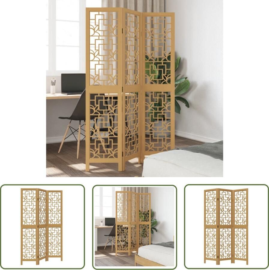 VidaXL The Living Store Kamerscherm The Living Store Kamerscherm Massief Paulowniahout 105-110 x 180 cm Stabiel Frame