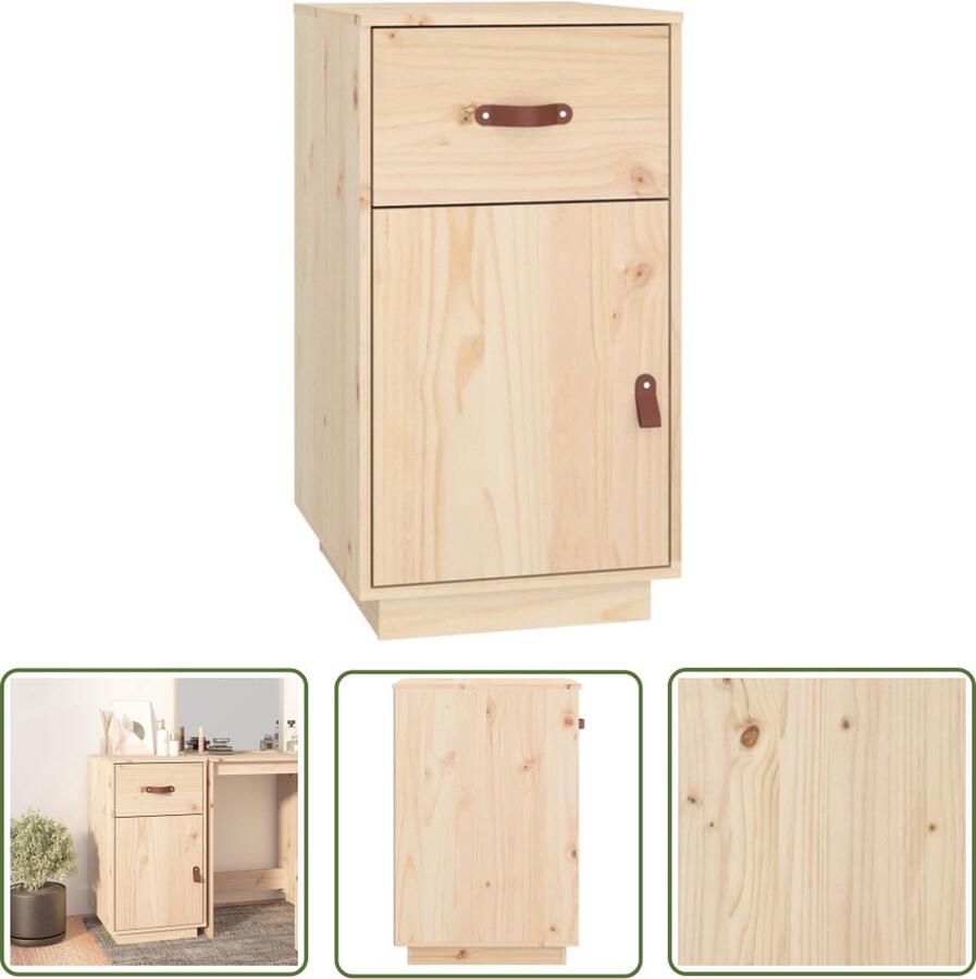 VidaXL The Living Store Kantoorkast Grenenhout 40x50x75 cm 1 lade 2 vakken - Foto 2