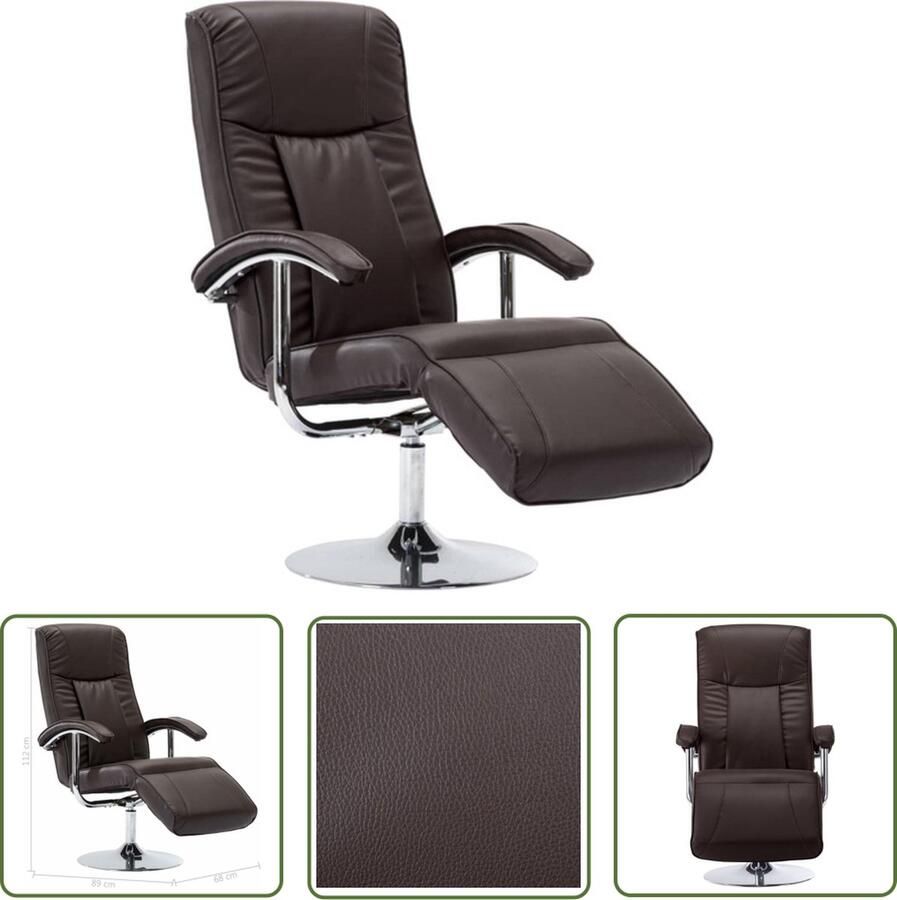 VidaXL The Living Store Kunstleren Televisiefauteuil Fauteuil 68x137x104 cm (BxDxH) Hoogwaardig leer - Foto 2