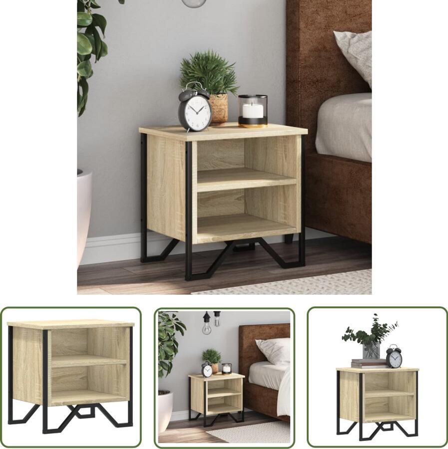 VidaXL The Living Store Nachtkastje 40x30x40 cm spaanplaat sonoma eikenkleurig Salontafel Tv Tafellaar Koffietafel Houten Salontafel Eiken Salontafel