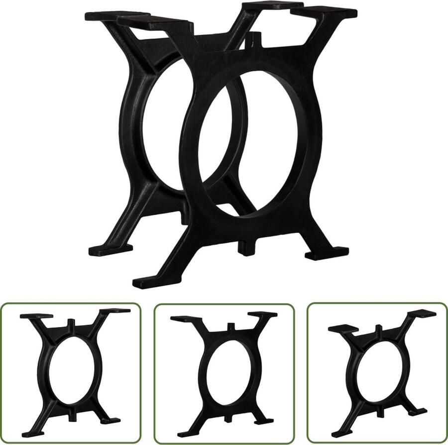 VidaXL The Living Store O-frame salontafelpoten 45 x 42 cm zwart gietijzer - Foto 2