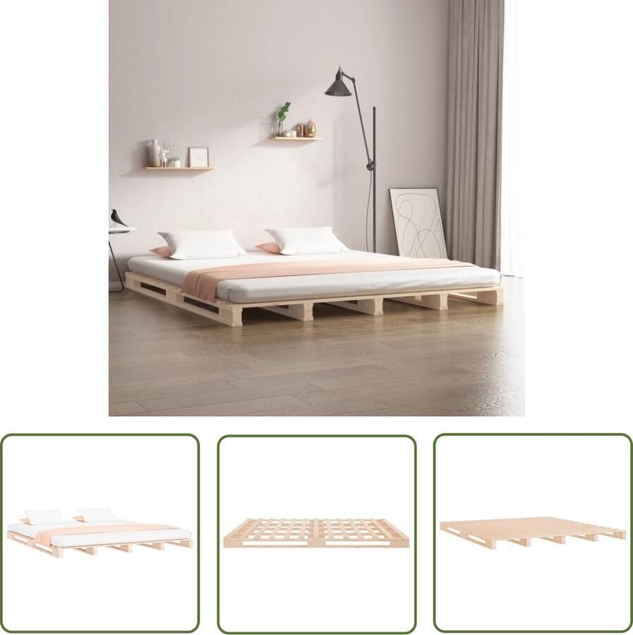 The Living Store Palletbed massief grenenhout 120x190 cm 4FT Small Double Palletbed Palletbedden Bed Slaapkamermeubel Bedframe Eenpersoonsbed Tweepersoonsbed Houten Bed Frame Bedbasis