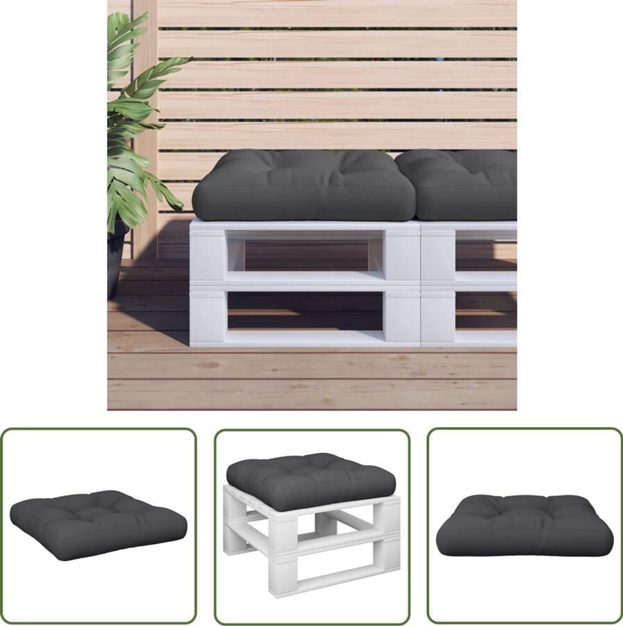 VidaXL The Living Store Palletkussen 50x50x12 cm stof zwart Palletkussentjes Tuinkussens Outdoordecoratie Zithoogte Lounge Set