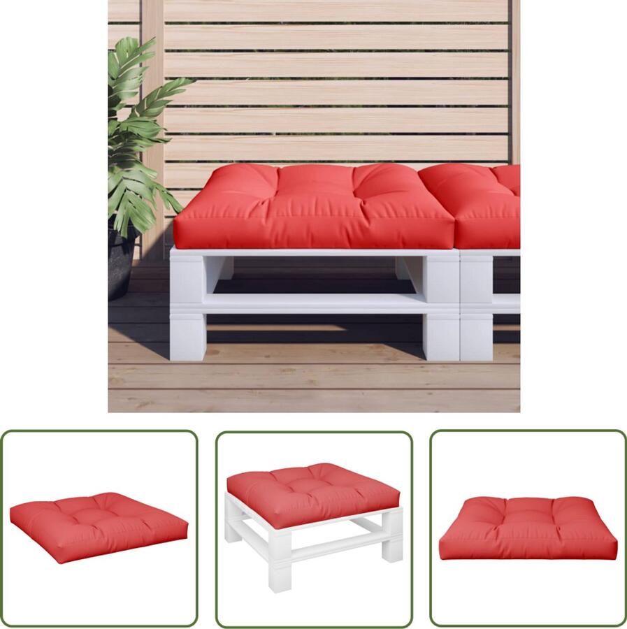 VidaXL The Living Store Palletkussen 70x70x12 cm stof rood Palletkussentjes Tuinkussens Balkondecoratie Lounge Set Outdoor Living