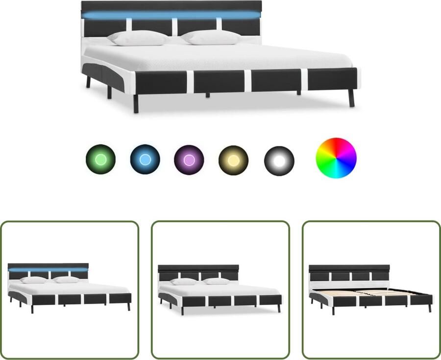 The Living Store Bedframe met LED kunstleer grijs 120x200 cm Bedframe Bedframes Bed Bedden Tweepersoonsbed Tweepersoonsbedden Slaapkamermeubilair Slaapkamermeubel Slaapkamermeubels Slaapkamermeubelen Slaapmeubel