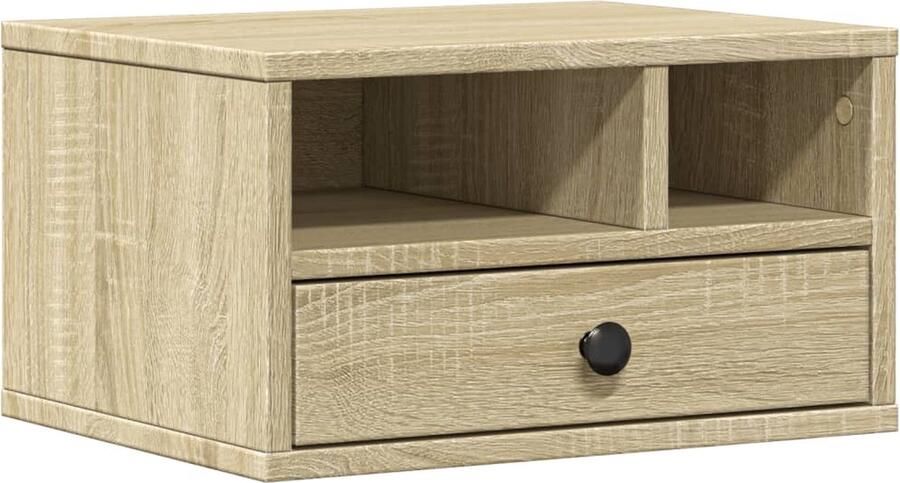 VidaXL The Living Store Printerkastje 40x32x22 5 cm bewerkt hout sonoma eikenkleurig Printerstandaard Printer Kast Bureau Organizer Organisator Houten Tafel