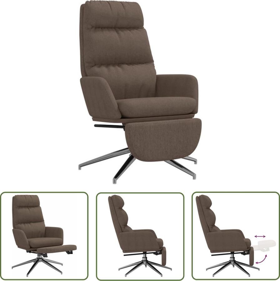 VidaXL The Living Store Relaxstoel Comfortabele relaxstoel met voetensteun Hoogwaardig 70x77x98cm Taupe