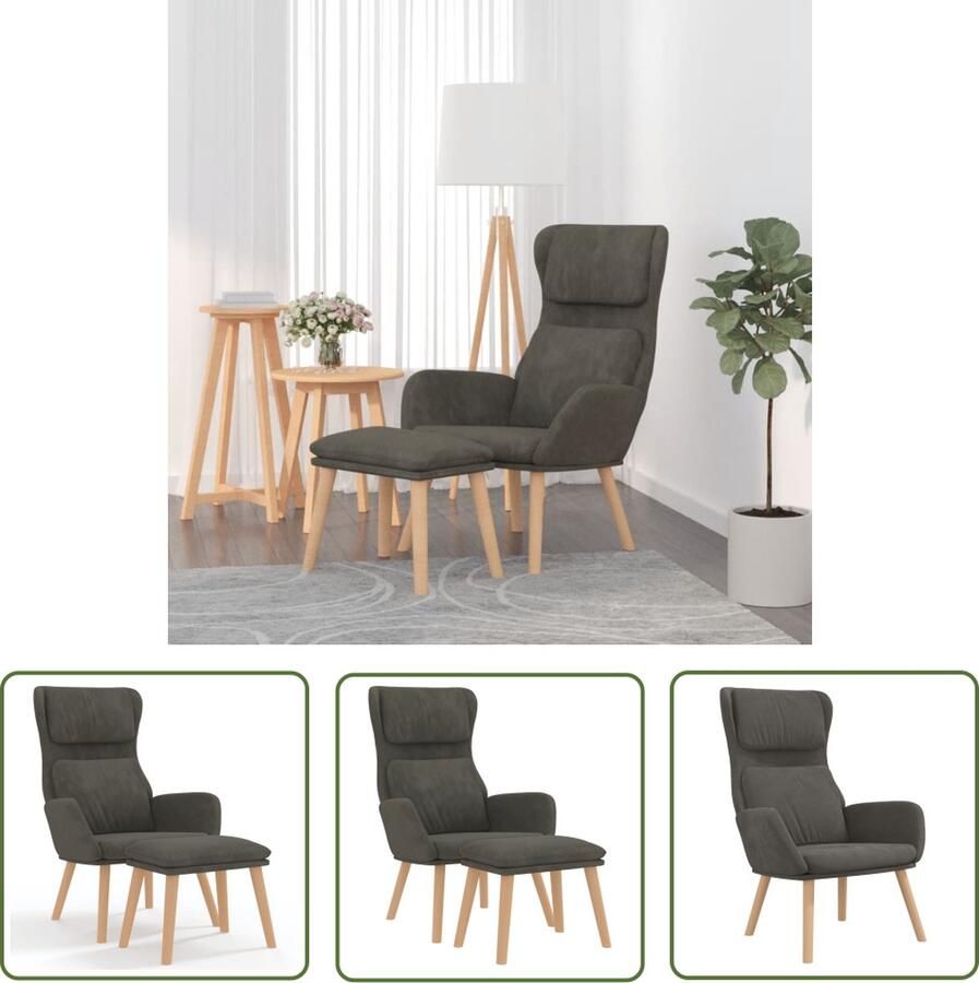 VidaXL The Living Store Relaxstoel The Living Store Comfort Donkergrijs 70x77x98 cm