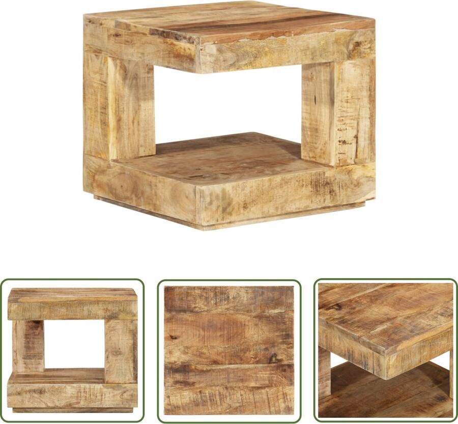 VidaXL The Living Store Salontafel 45x45x40 cm massief mangohout Salontafel Mangohout Landelijke Stijl Vintage Retro - Foto 2