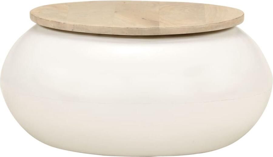 VidaXL The Living Store Salontafel 51x51x27 cm massief mangohout Salontafel Houten Salontafel Mangohouten Salontafel Kleine Salontafel Ronde Salontafel