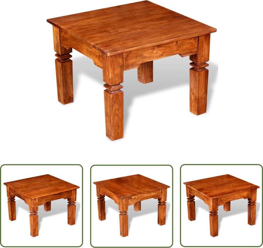 The Living Store Salontafel Houten Bruin 60 x 60 x 45 cm Massief acaciahout Palissander behandeling Salontafel Houten Salontafel Acacia Salontafel Bruine Salontafel Design Salontafel