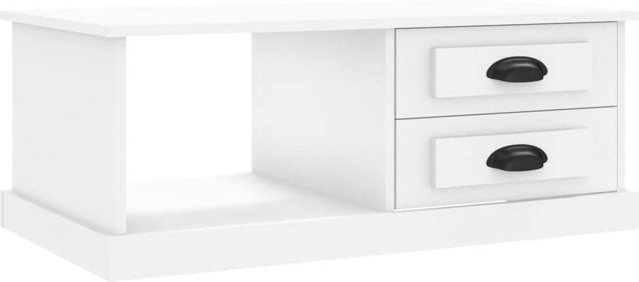 VidaXL The Living Store Salontafel 90x50x35 cm bewerkt hout wit Salontafel Houten Salontafel Wit Salontafel Bijzettafel Tv Tafeltje