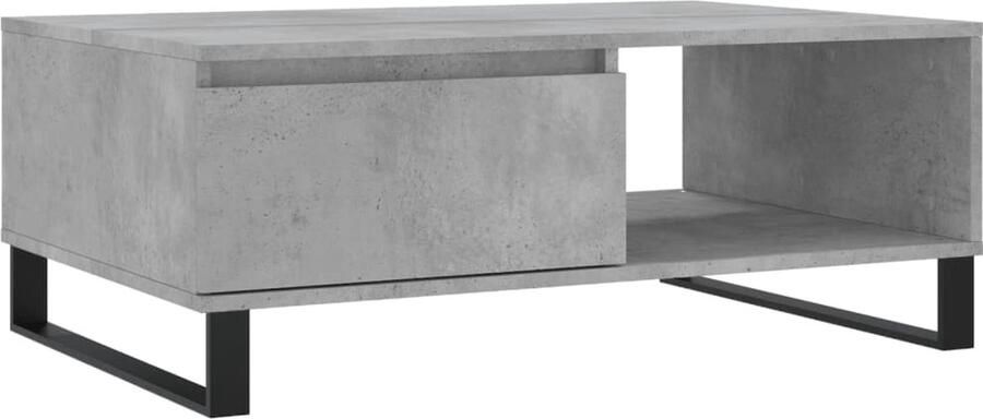 VidaXL The Living Store Salontafel 90x60x35 cm bewerkt hout betongrijs Salontafel Bijzettafel Houten Tafel Beton Grijze Tafel Design Tafel