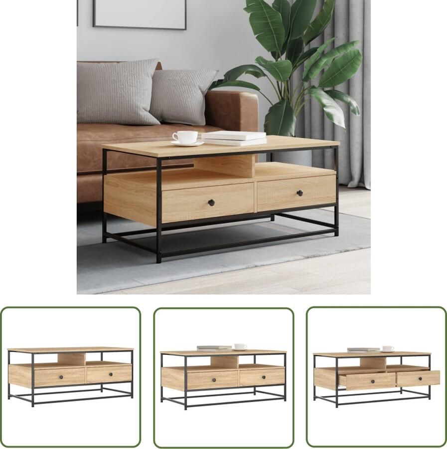 VidaXL The Living Store Salontafel Hout 100 x 51 x 45 cm Sonoma eiken