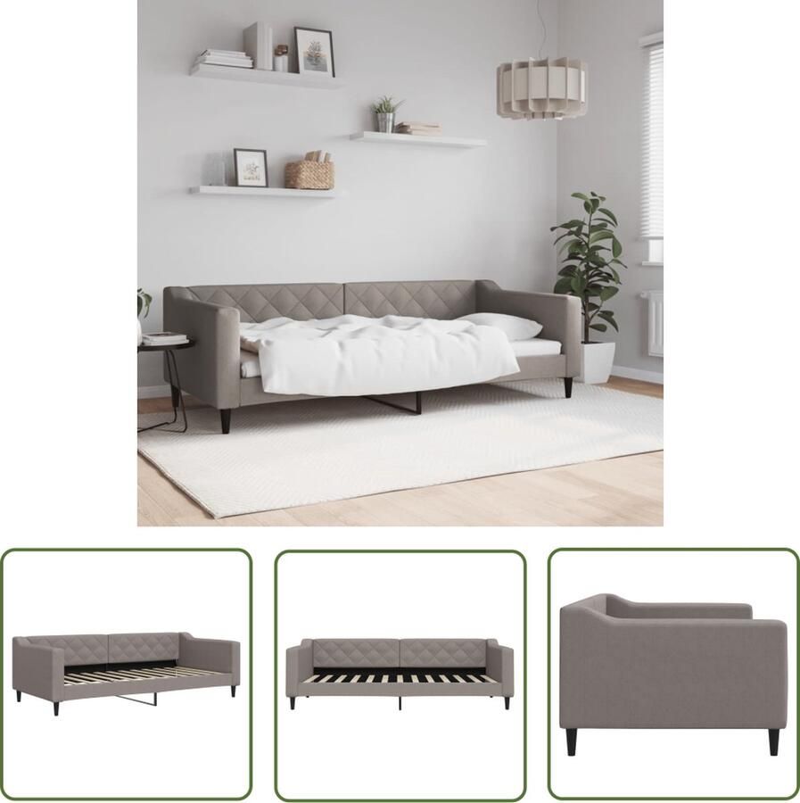 VidaXL The Living Store Slaapbank 223 x 100 x 67 Taupe stof Schuimvulling