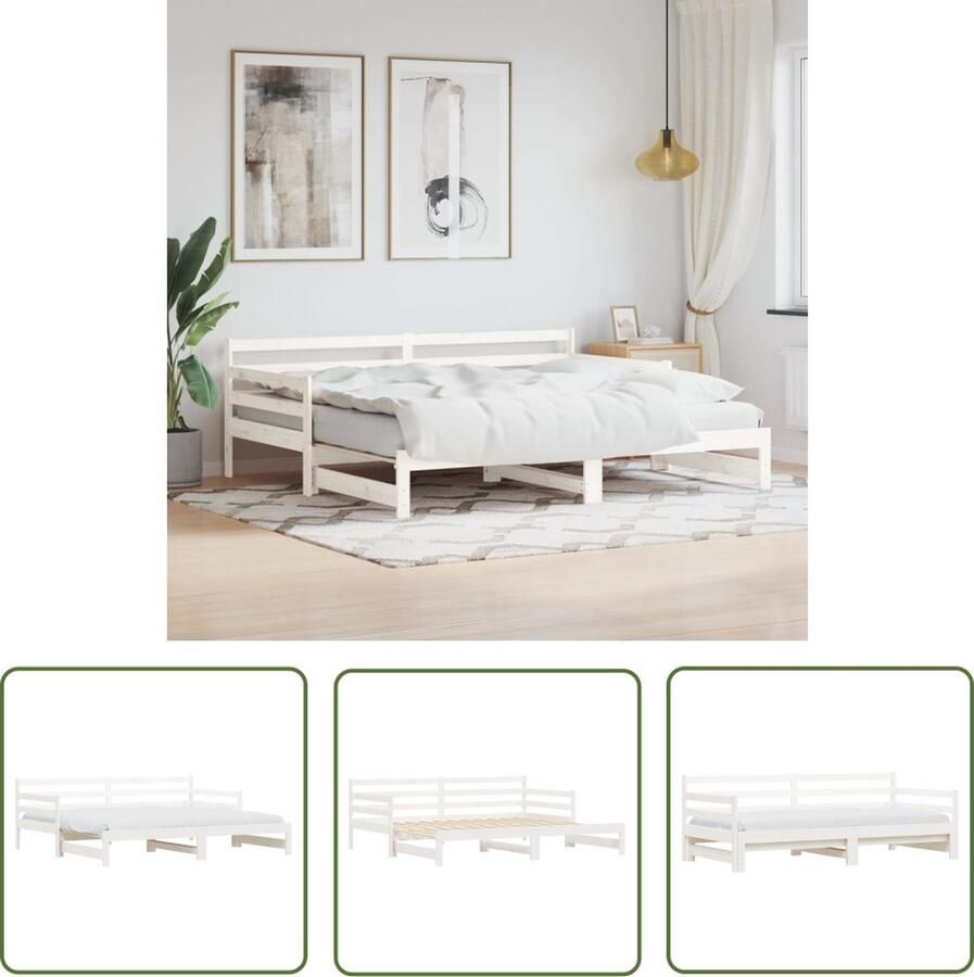 The Living Store Slaapbank Grenenhout 2-in-1 203.5 x 97.5 x 69.5 cm Praktisch aanvulling Opbergruimte Slaapbank Sofa Bed Houten Bed Grenenhouten Meubels Stapelbed
