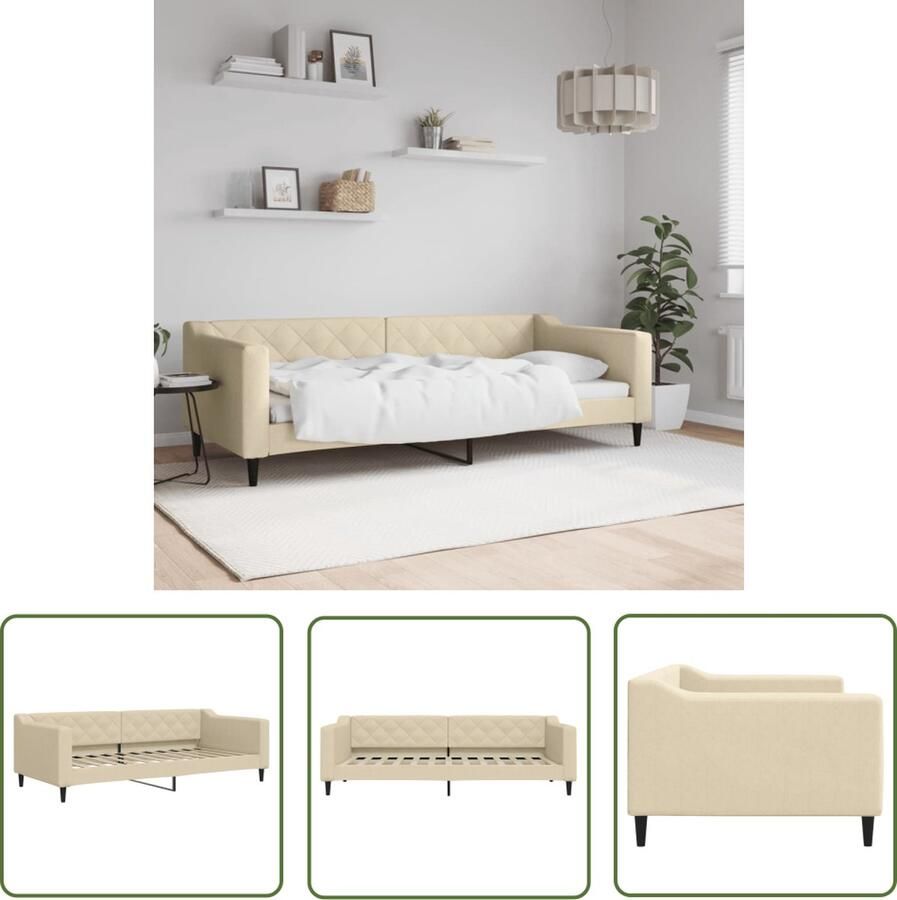 VidaXL The Living Store Slaapbank Stoelen 223 x 100 x 67 cm Crème